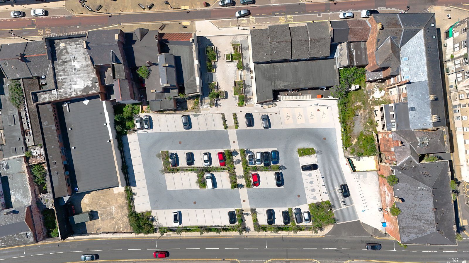Kingsway Square — the completed scheme seen from directly above