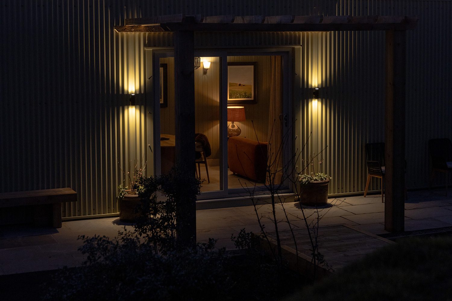 Kip & Nook — exterior at dusk