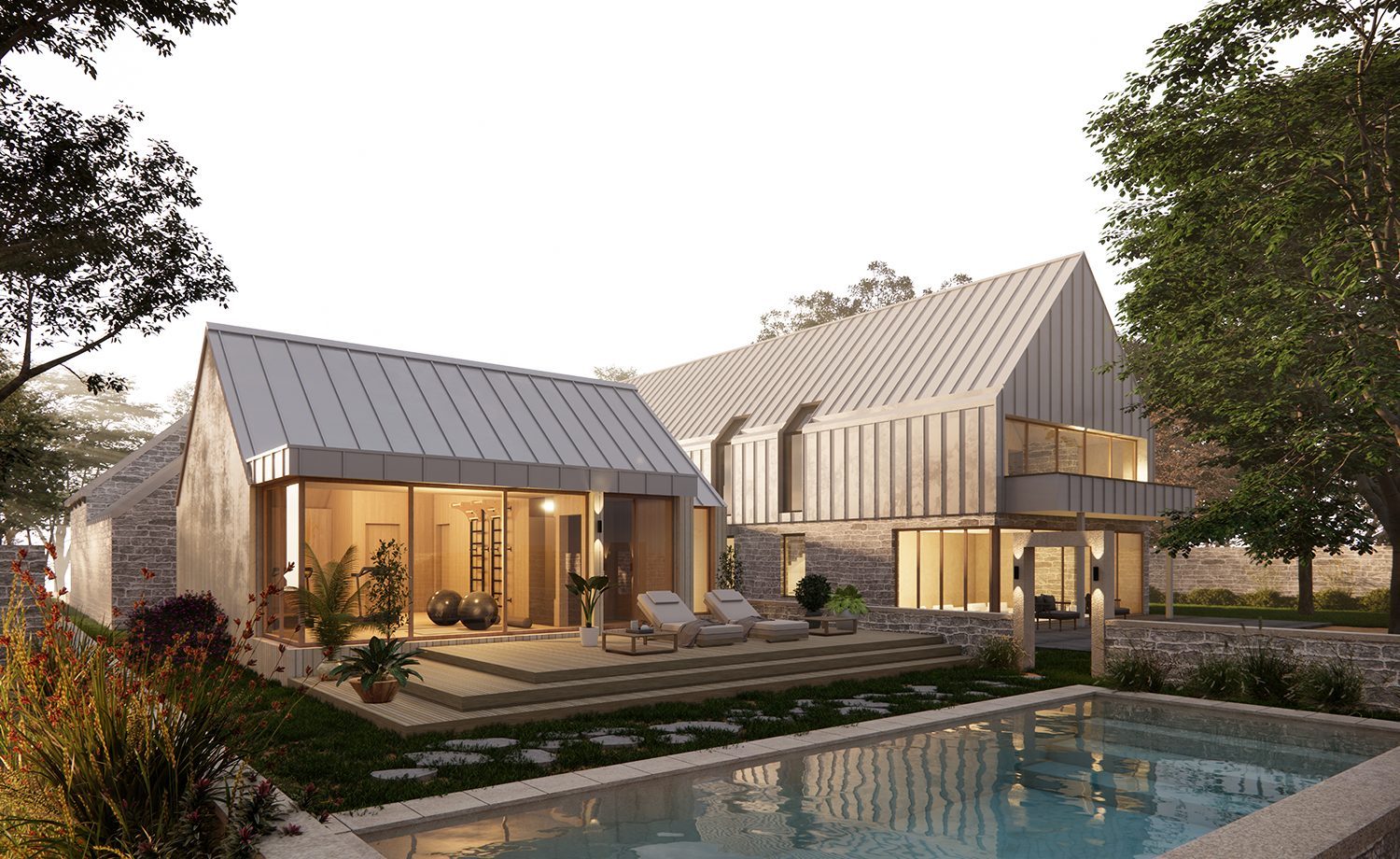 The Lake House — exterior with infinity pool