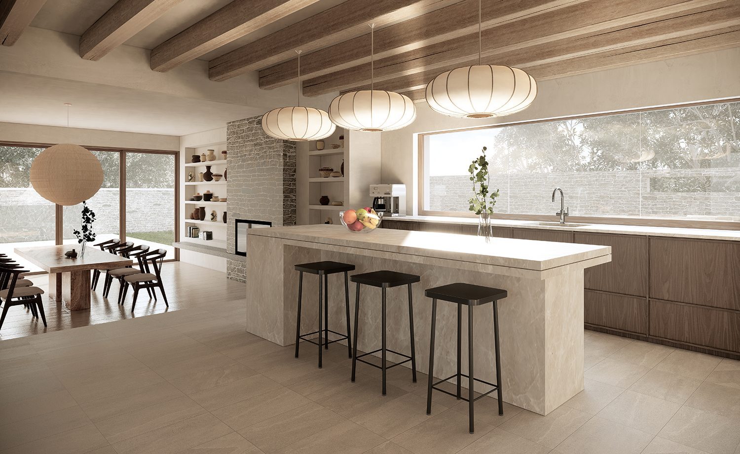 The Lake House — kitchen and dining